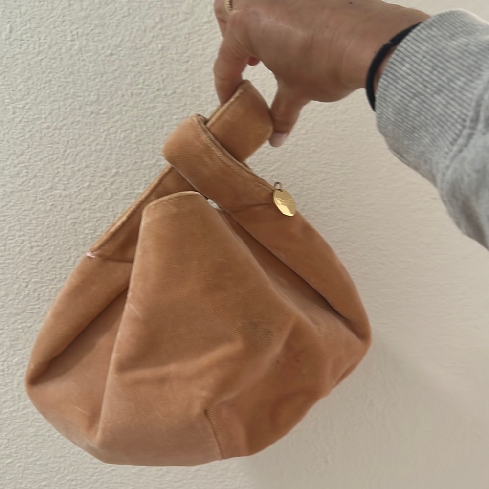 Clare V Pink velvet mini bag